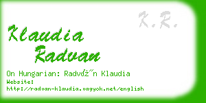 klaudia radvan business card